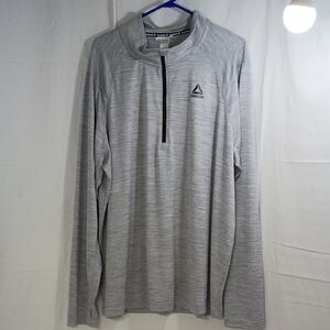 REEBOK, Gray Quarter-Zip Jacket
